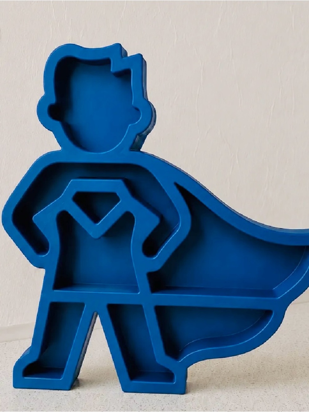 Blue hero Shaped Accent Shelf - Playful Tabletop Decor- new